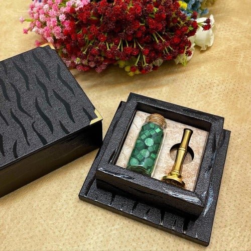 بوكس ختم الشمع الفاخر الون الأسود