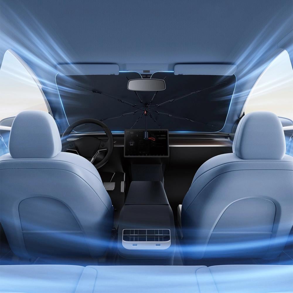 بيسوس حامية شمسية للسيارة CoolRide أسود