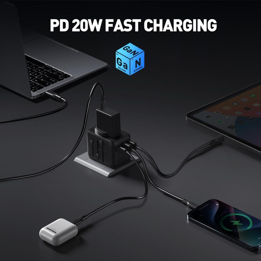 جودا  شاحن السفر  70 واط – بخمسة منافذ (USB-C 4 + 1 USB-A)