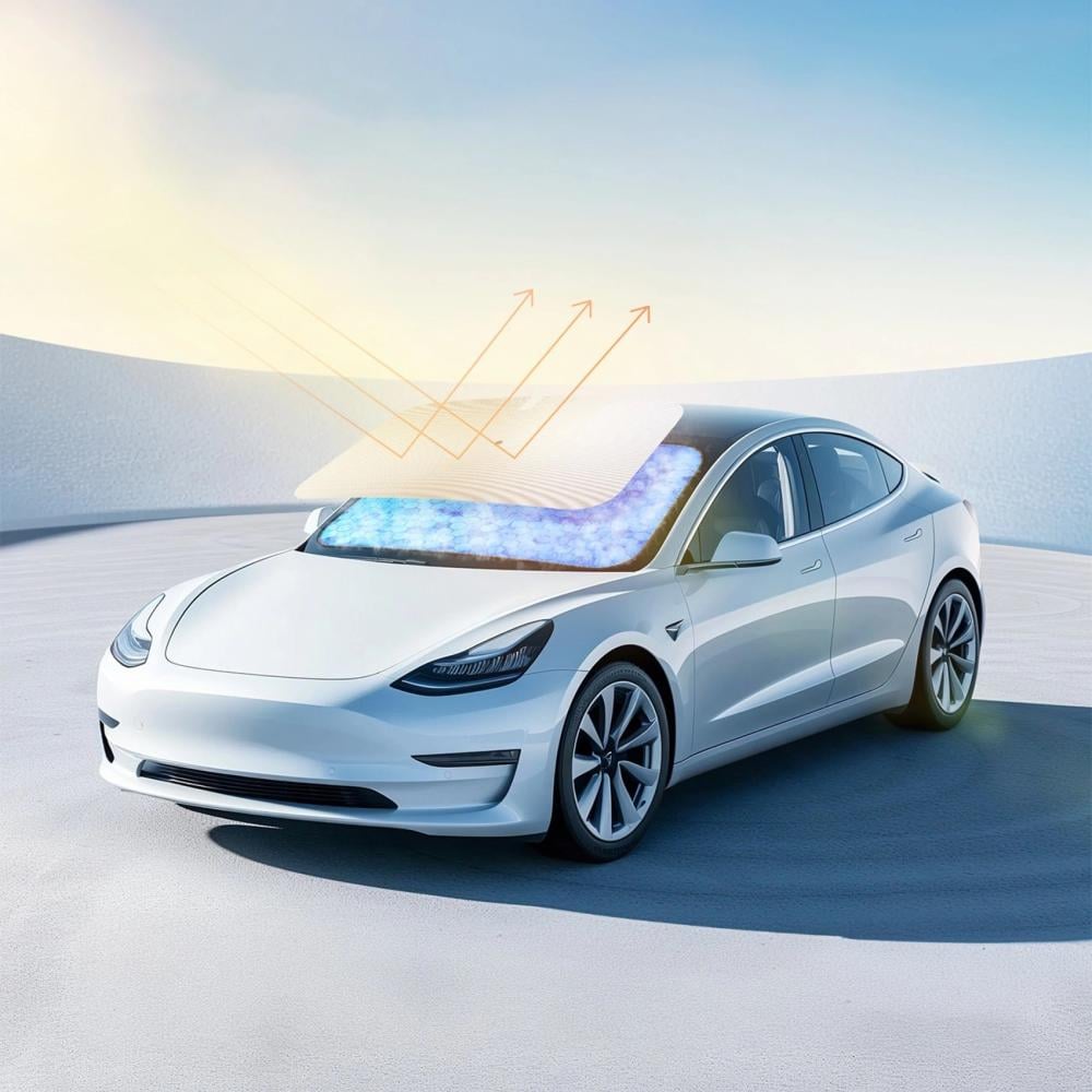 بيسوس حامية شمسية للسيارة CoolRide أسود