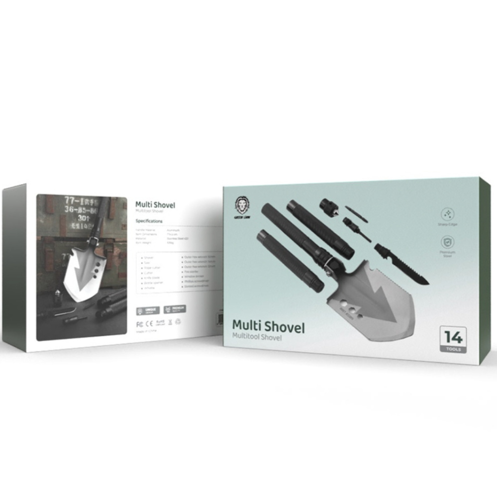 قرين لايون - مجرفة متعددة مع 14 اداة مختلفة - اسود