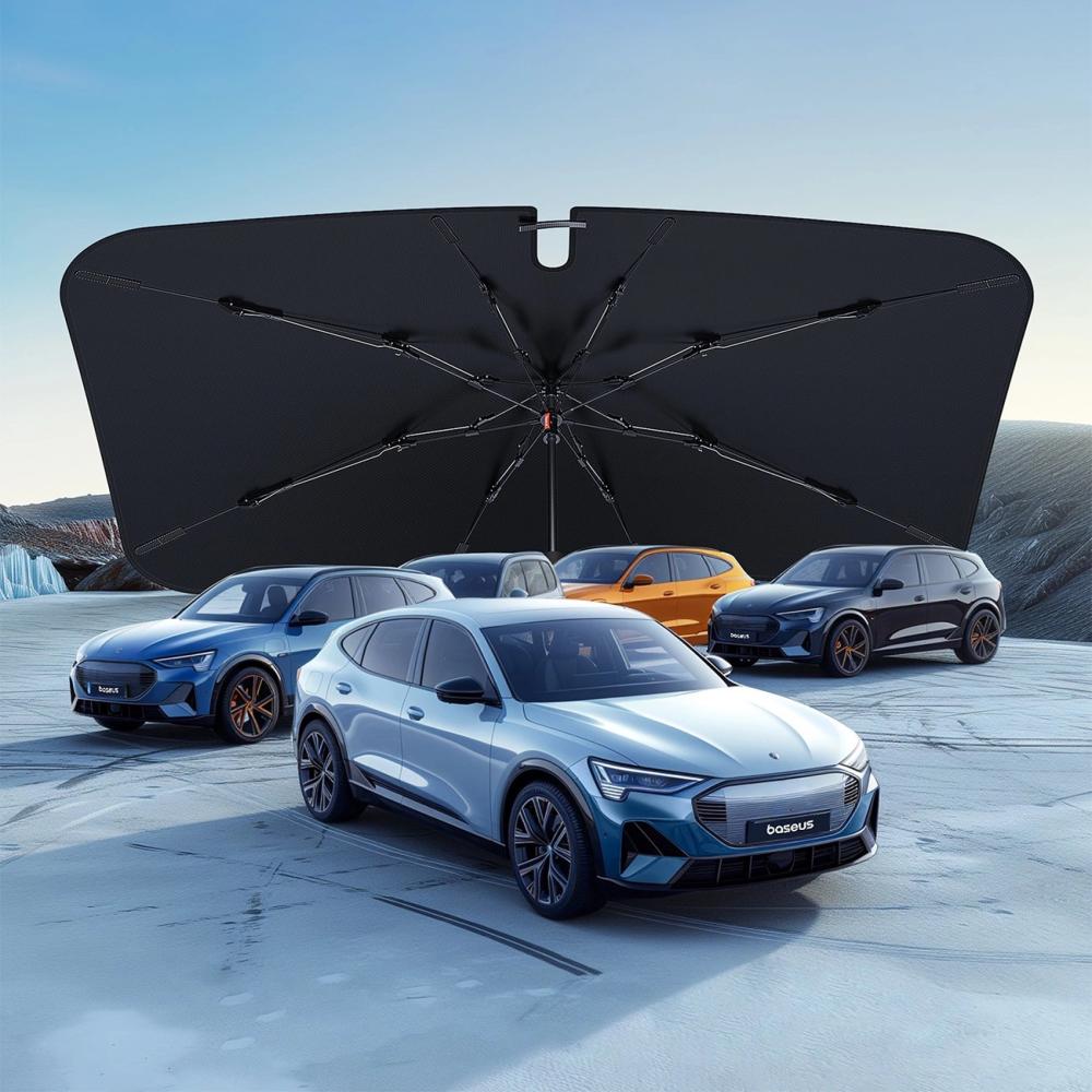 بيسوس حامية شمسية للسيارة CoolRide أسود