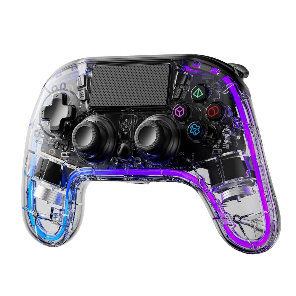 controller ps4 pro details Prodo PS4 Controller with Crystal Shell – Black/Transparent TRAKEB