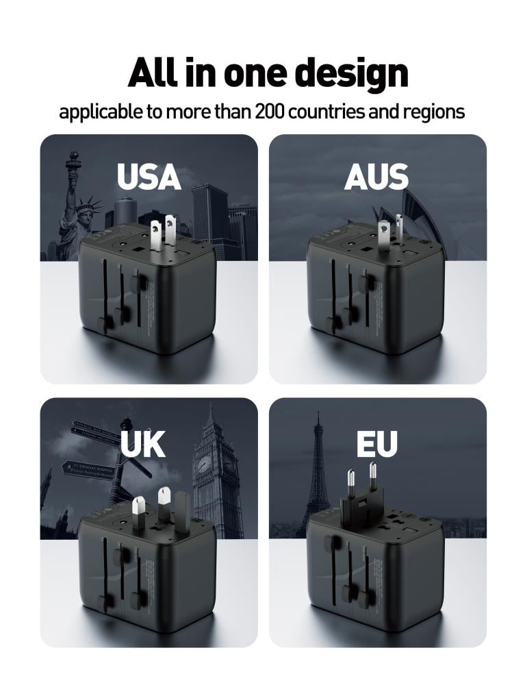 جودا  شاحن السفر  70 واط – بخمسة منافذ (USB-C 4 + 1 USB-A)