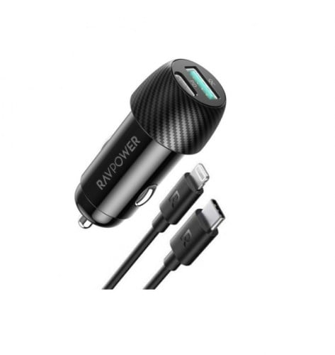 راف باور - شاحن سيارة بقوة 49 واط مع منافذ USB-C و...