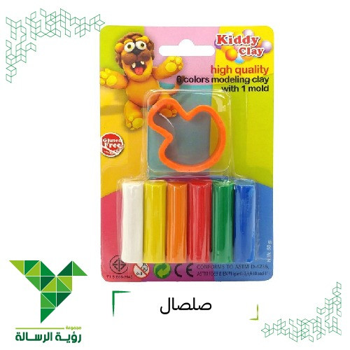 صلصال عالي الجودة 6 الوان مع قالب من كيدي KIDDY CLAY