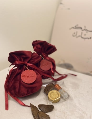 6 كيس مخمل " احمر"