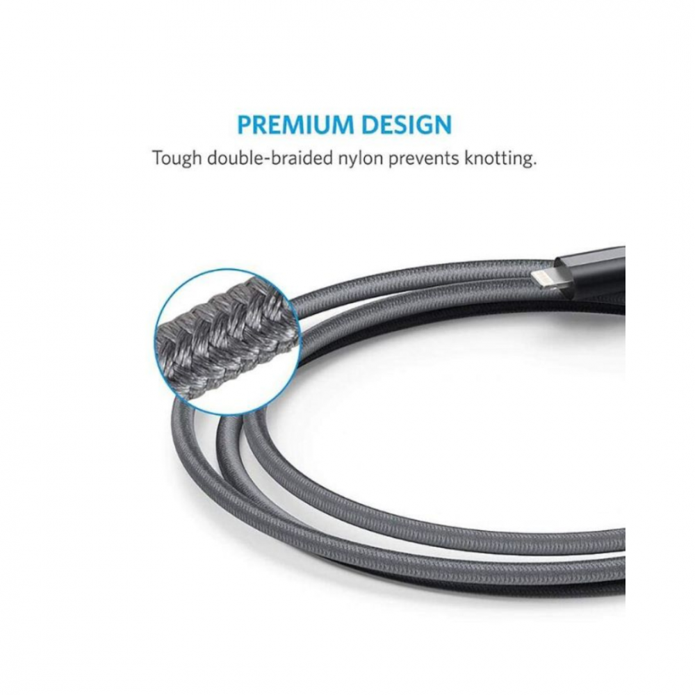 ANKER -كيبل ايفون USB طول 0.9m - اسود - م /A8012 ماركة انكر