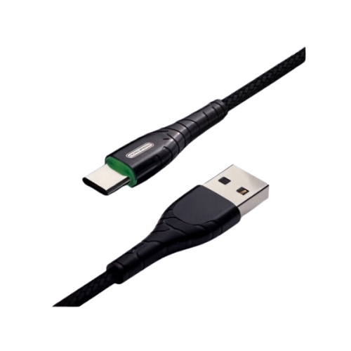 MICRO SPEED- كيبل تايب سي USB متر 1 قماش اسود -م/M...