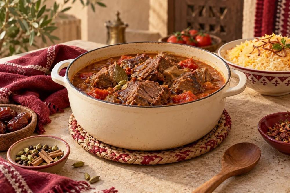 مرق لحم مع بطاطس وطماطم