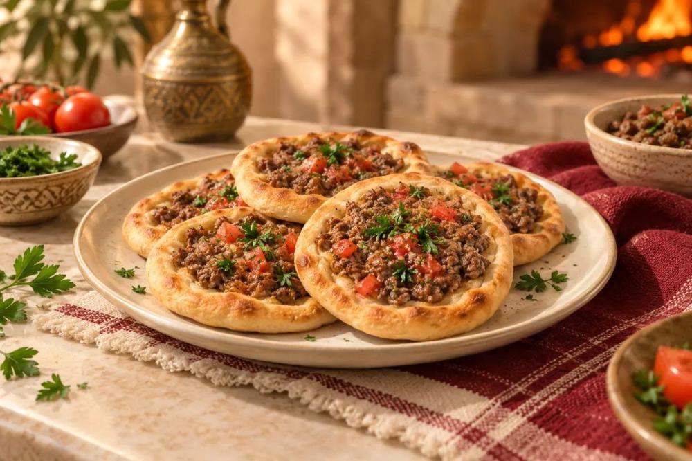 قطع صفيحة لحم مخبوزة على مائدة