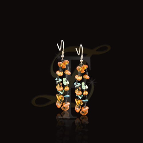 (كهرمان طبيعي) فضة عيار 925