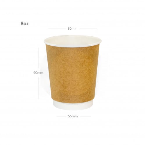 اكواب  8 اونص ورقية بني دبل  500 حبة