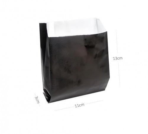 كيس بدون قاعدة 11×3×13 سم اسود ورق ابيض 1000 حبة