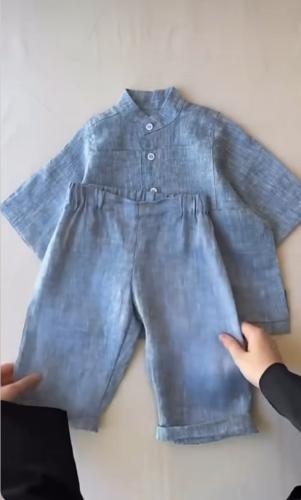 طقم اطفال لنن صيفي