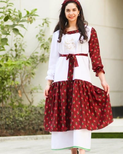 جلابيه نسائي رمضاني أحمر