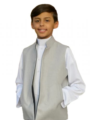 سديري شتوي للاطفال دبل فيس رمادي +اسود