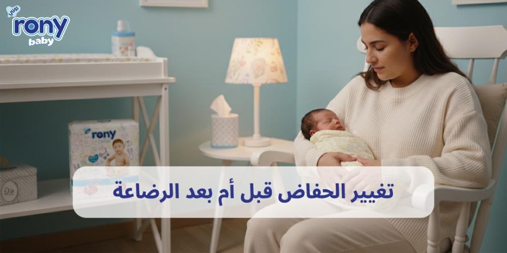 تغيير الحفاض قبل أم بعد الرضاعة