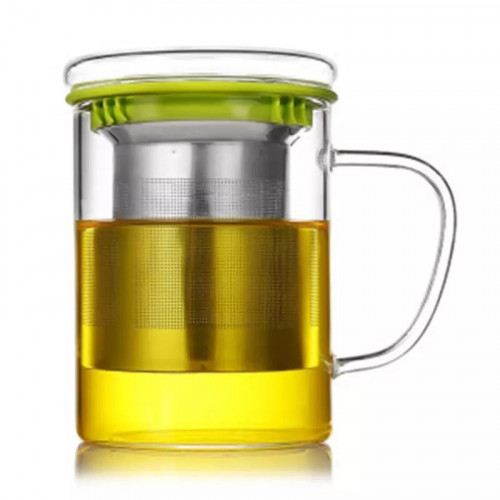 كوب زجاجي بفلتر معدني