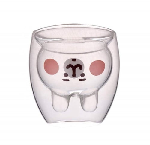 كوب زجاجي بنمط رسوم