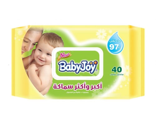 مناديل بيبي جوي المبللة أكبر و أكثر سماكة 40 منديل