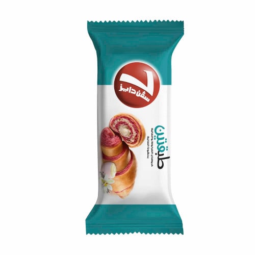 سفن دايز طبقتين كروسان الفراولة والفانيلا بحشوة الفانيلا