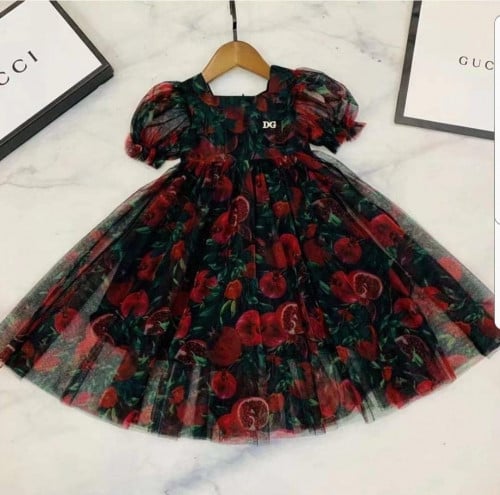 فستان تل أنيق جدا مع بروش