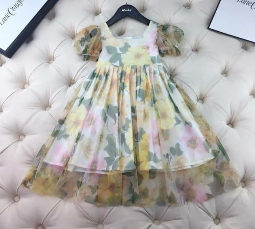 فستان تل أنيق جدا مع بروش