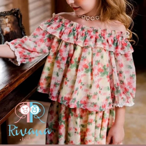 تيور من الشيفون المورد ناعم