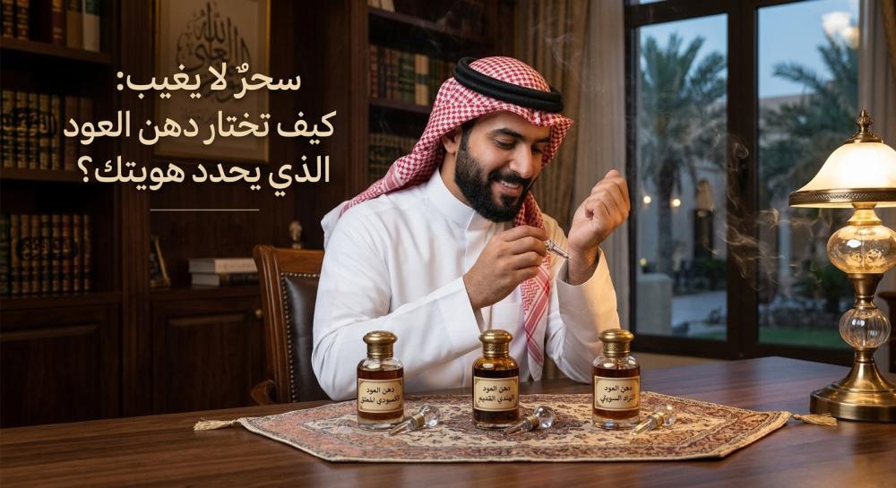 شاب سعودي يختار بين ثلاث أوقيات من دهن العود الفاخر