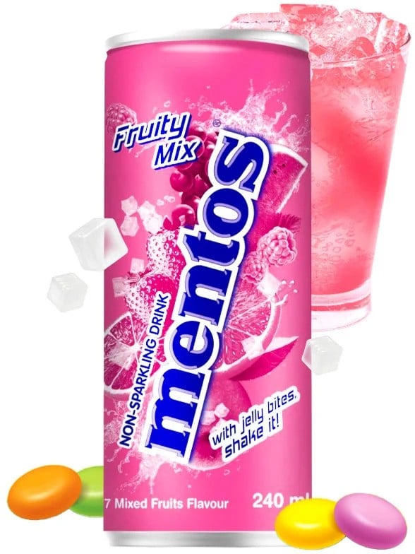 The famous Mentos sweet drink with fruity mix flavour