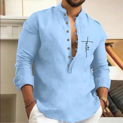 قميص مريح بطوق عمودي أنيق، وتصميم مطبوع مثالي لفصل...
