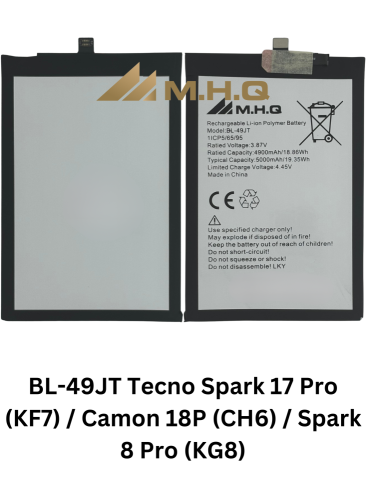 BL-49JT Tecno Spark 17 Pro (KF7) / Camon 18P (CH6)...