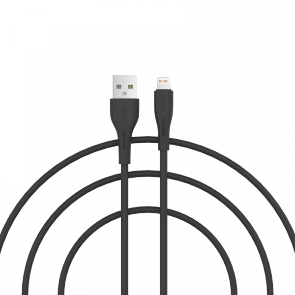 WOPOW - كيبل ايفون USB ااسود ربل 2 متر م TP02 ماركة ووبو