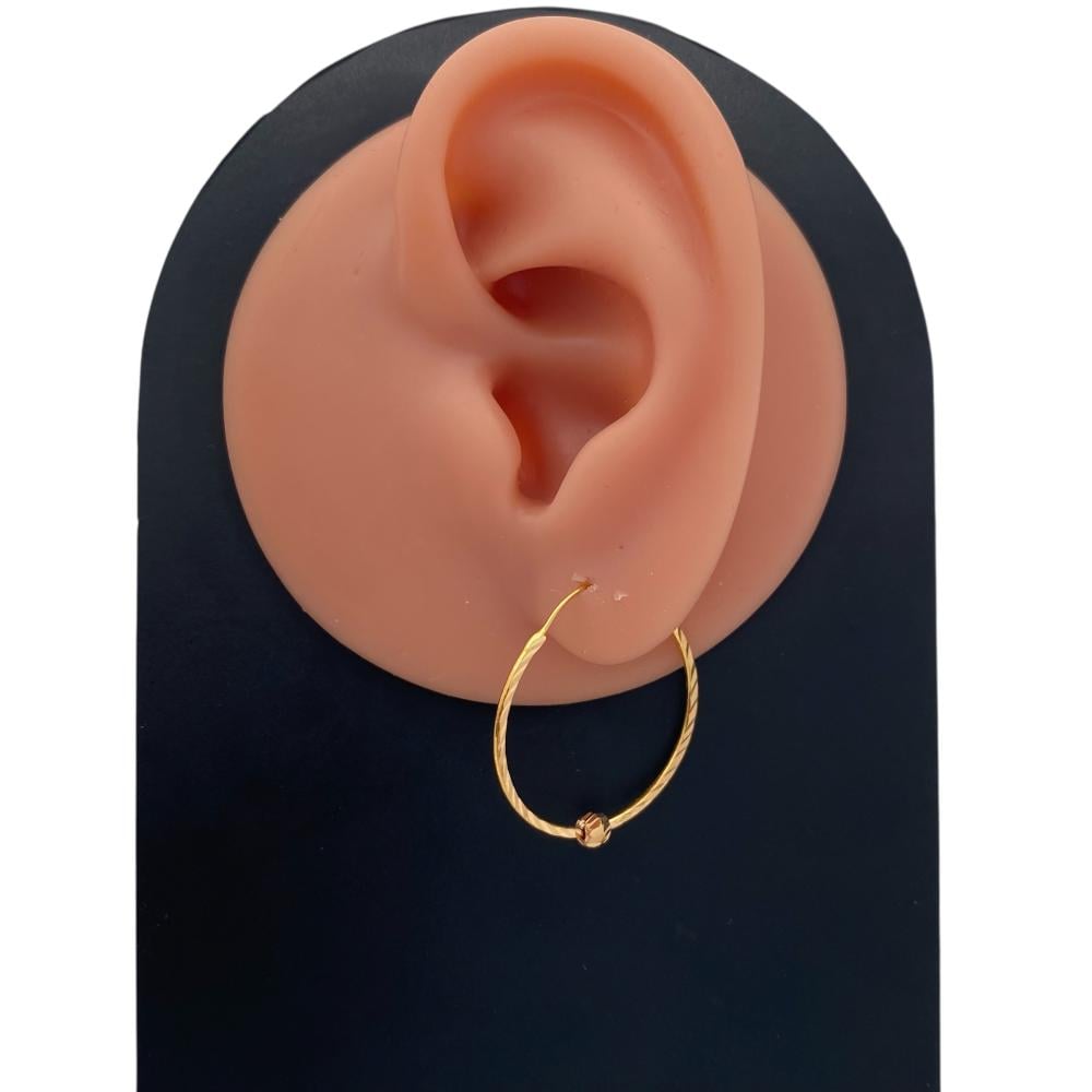 حلق ذهب عيار 21 الوزن 1.10 جرام