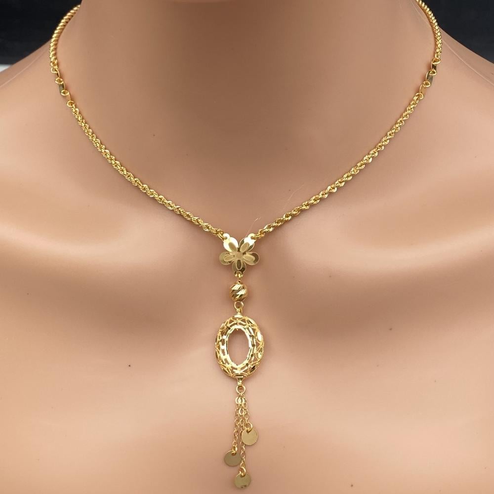 21k gold rosary necklace with attractive design, weight 7.33 grams