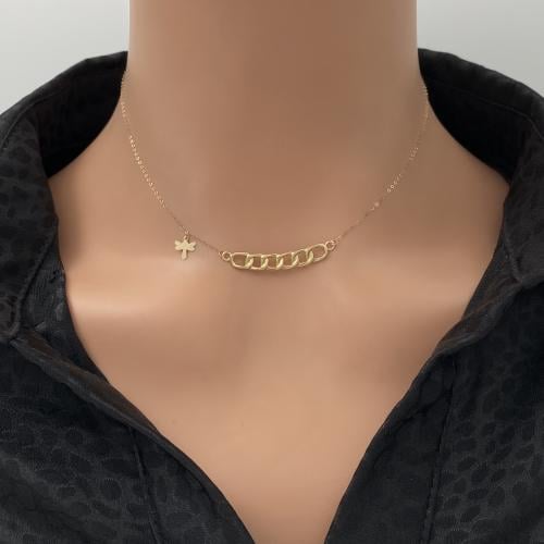 عقد ذهب عيار 18 الوزن 0.64 جرام