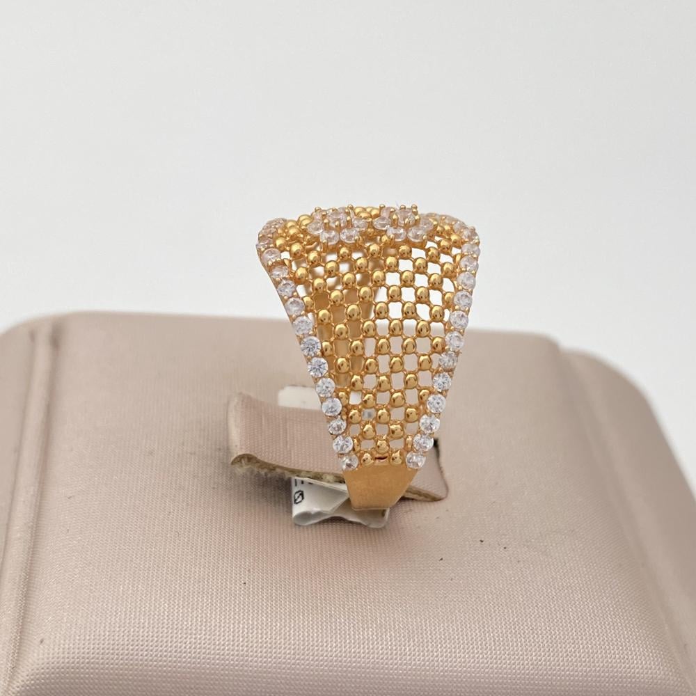 خاتم دوريكا ذهب عيار 21 وزن 3.03 جم مقاس 8 تصميم عريض بفصوص لامعة خيارك الآنيق