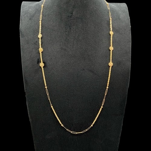 سبحة ذهب طويله عيار 18 صافى الوزن 6.41 جرام