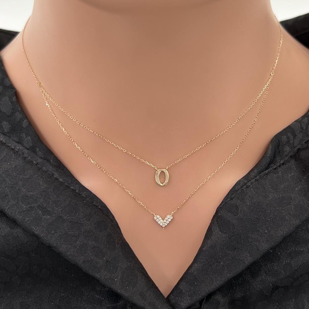 عقد حرف O ذهب عيار 18 الوزن 1.32 جرام