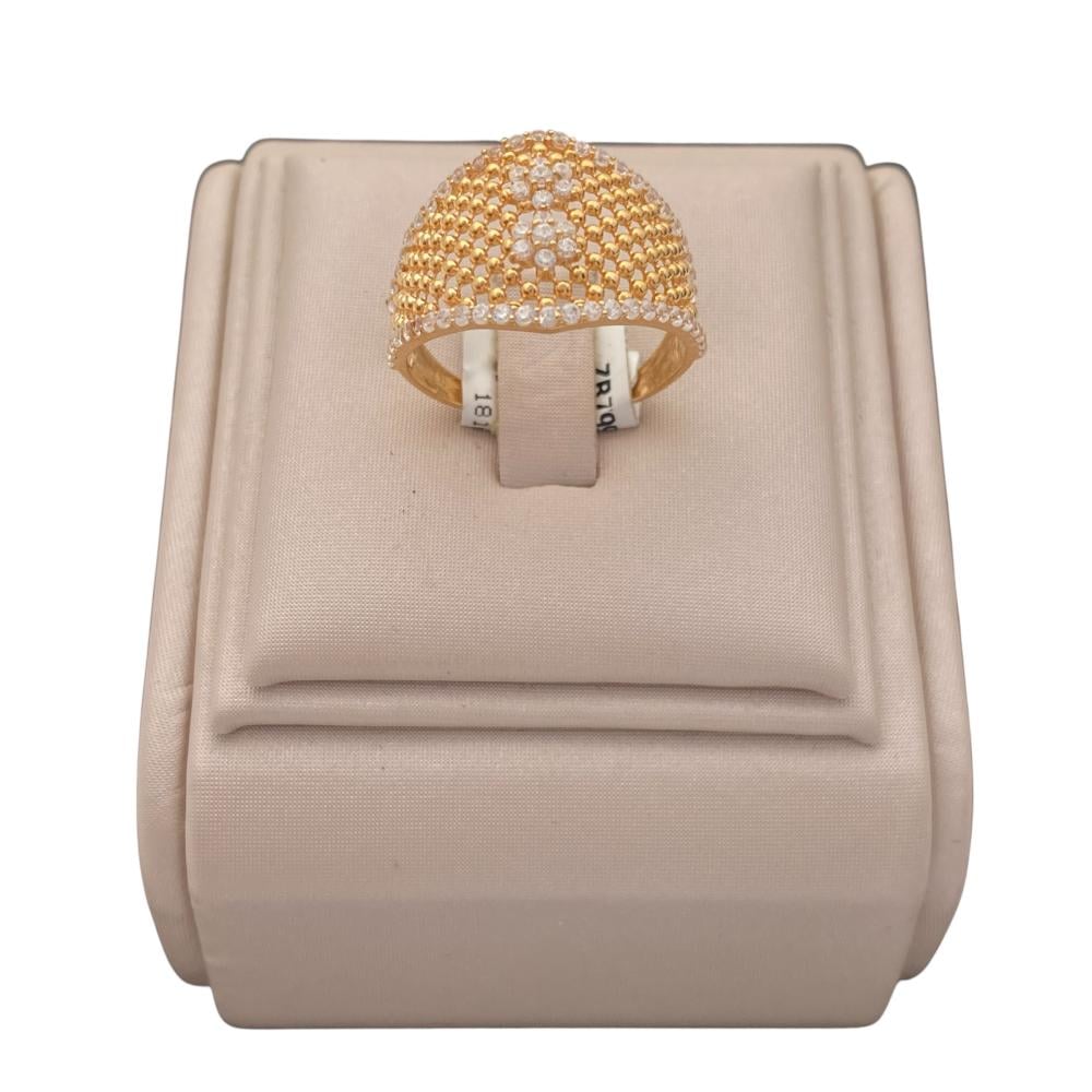 خاتم دوريكا ذهب عيار 21 وزن 3.03 جم مقاس 8 تصميم عريض بفصوص لامعة خيارك الآنيق