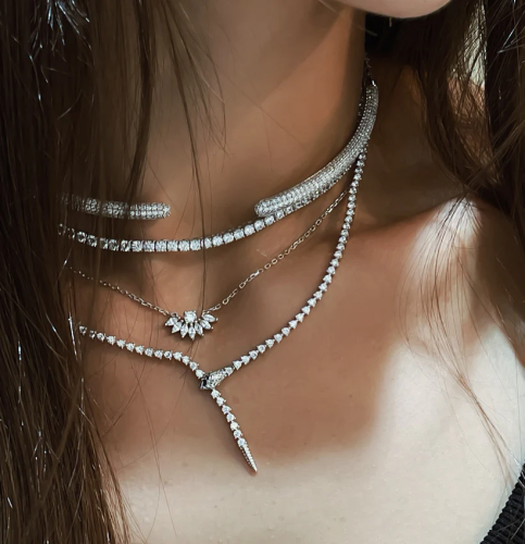 سلسله زركون فضه نقيه عيار 925