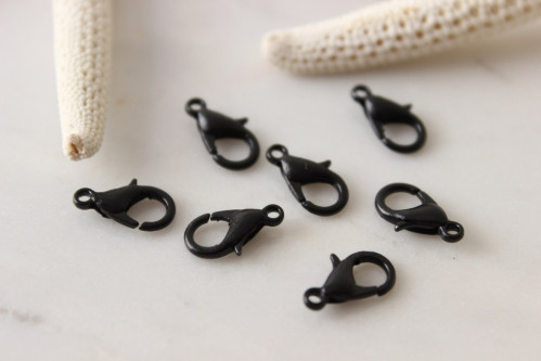 12mm Black Plated Lobster Clasp , Black Painted Claw Clasp