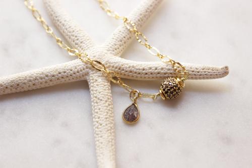 سلسله تعليقه دائريه زركون ودمعه