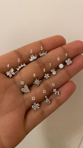 حلقان piercings فضيه