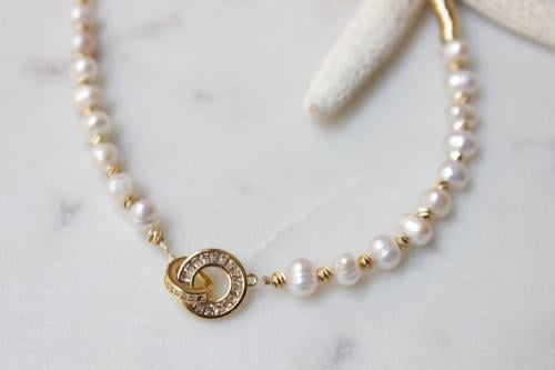 سلسله لولو مع قفل زركون دائري