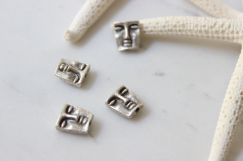 Silver Face Charm, Bracelet Charm