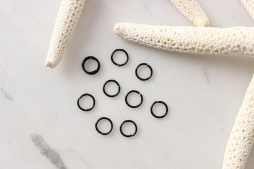 0,7x4mm Black Plated Jump Rings, 50 pcs Black Jump