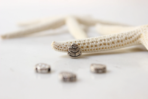 Silver Color Leaf Beads, Leaf Charms