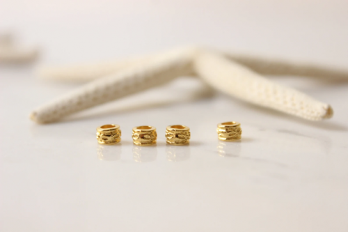 4mm 22k Shiny Gold Plated Tubes, Tube Beads, Spacer Beads